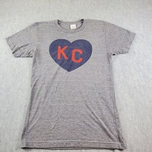 Charlie Hustle Shirt Mens Small Gray Love Heart Kansas City Short Sleeve Tee